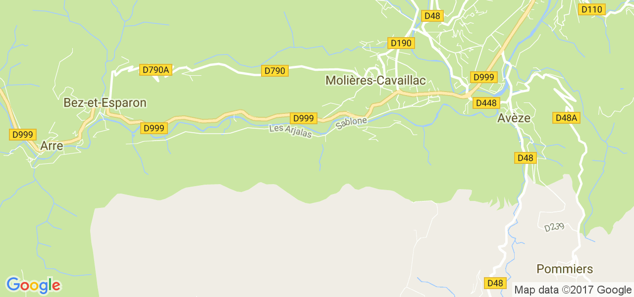 map de la ville de Molières-Cavaillac