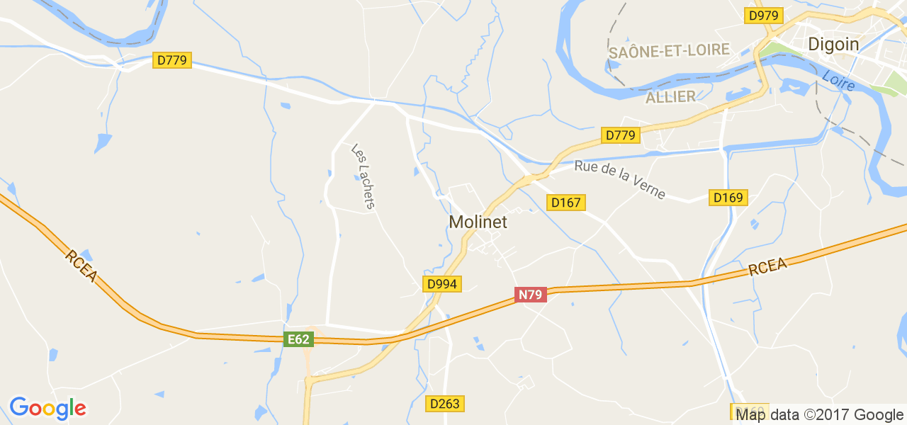 map de la ville de Molinet