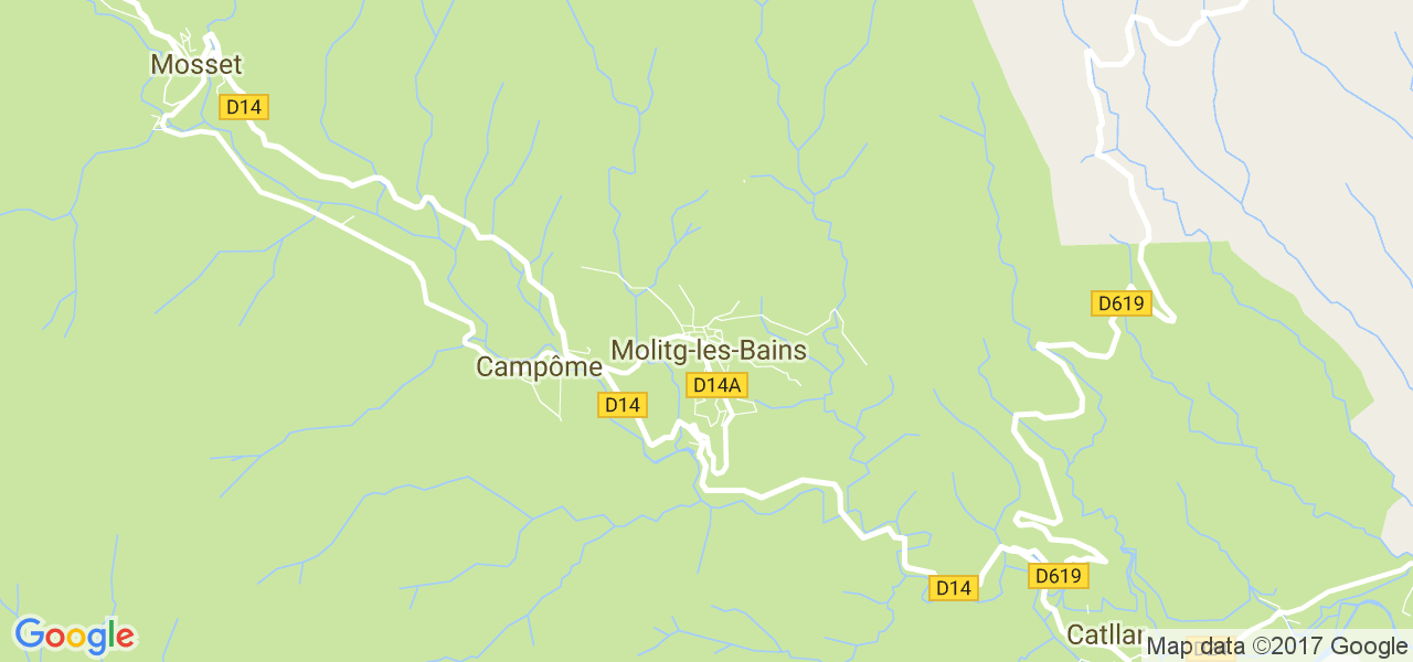 map de la ville de Molitg-les-Bains