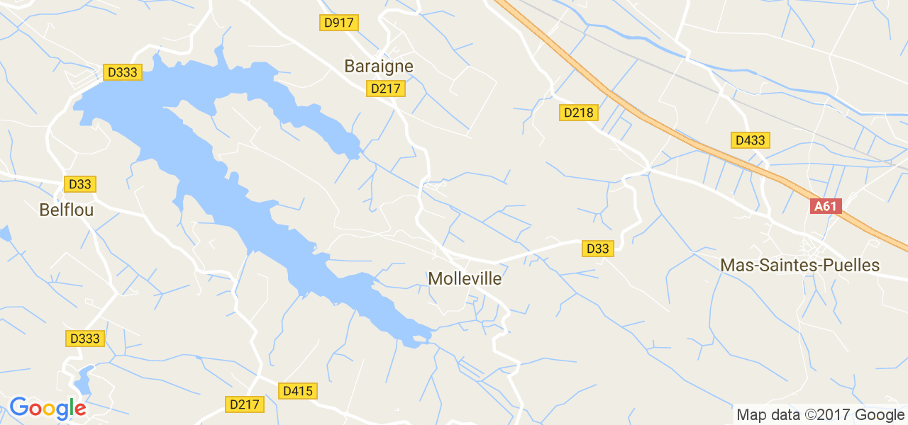 map de la ville de Molleville