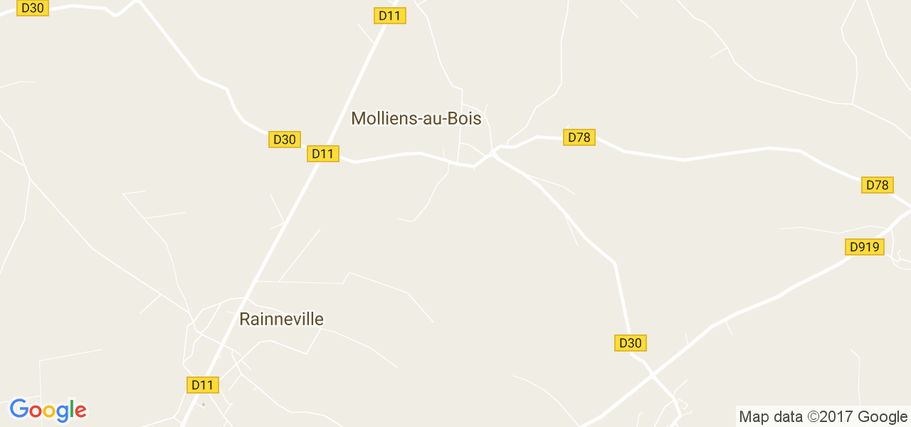 map de la ville de Molliens-au-Bois