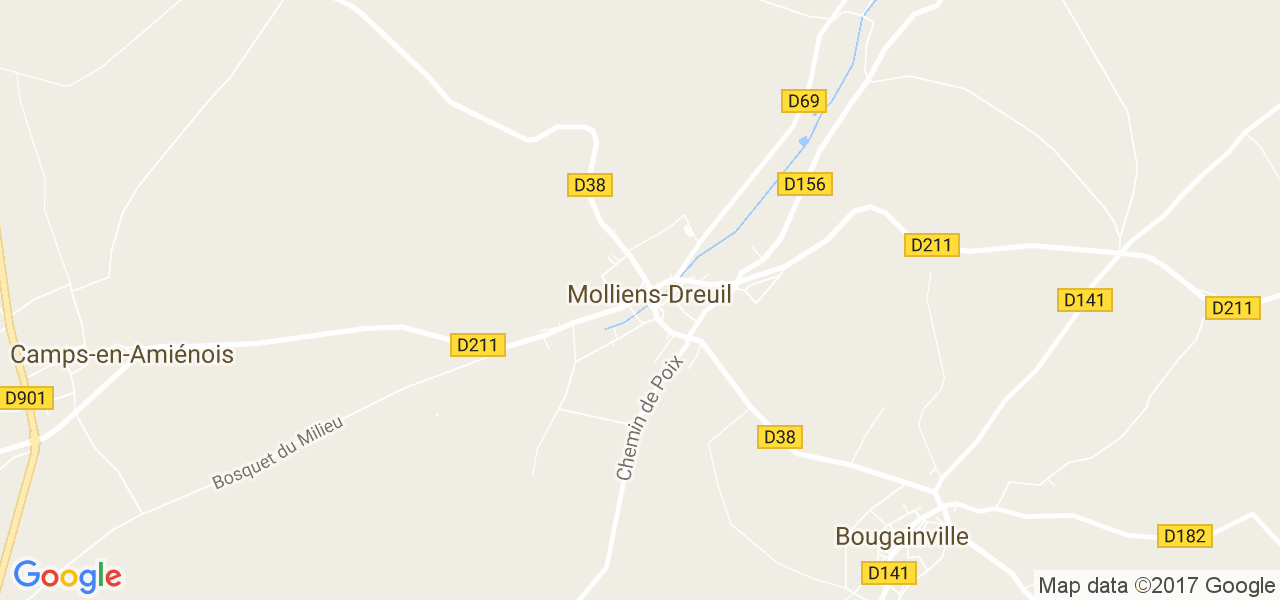 map de la ville de Molliens-Dreuil