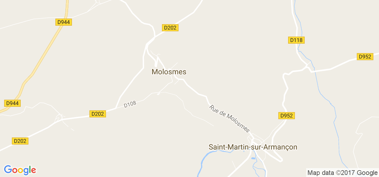 map de la ville de Molosmes