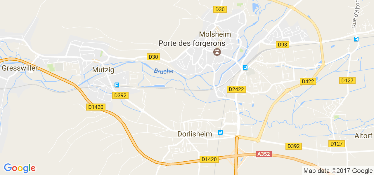 map de la ville de Molsheim