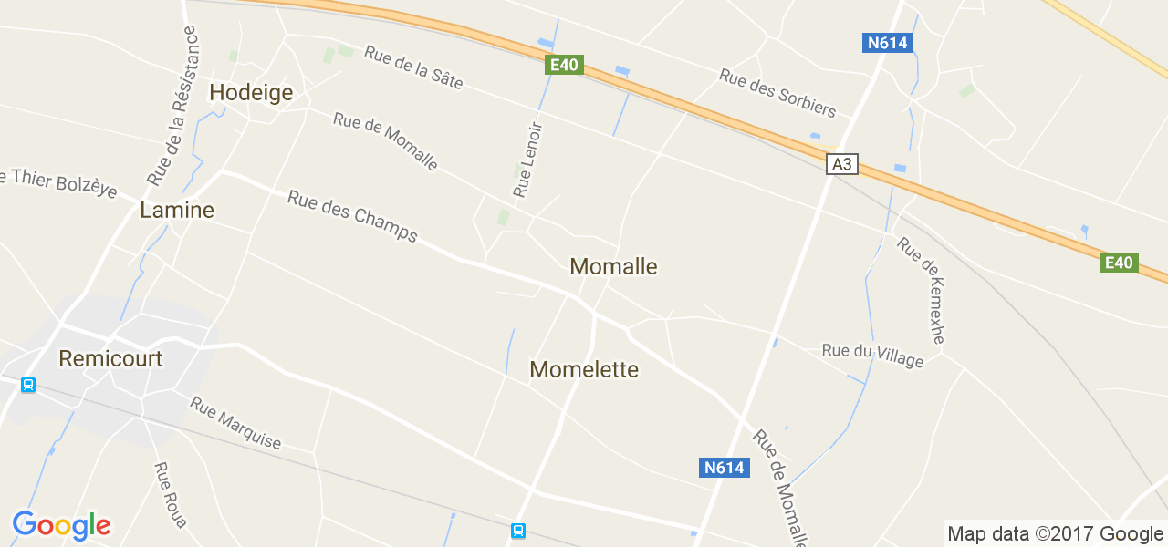 map de la ville de Momalle