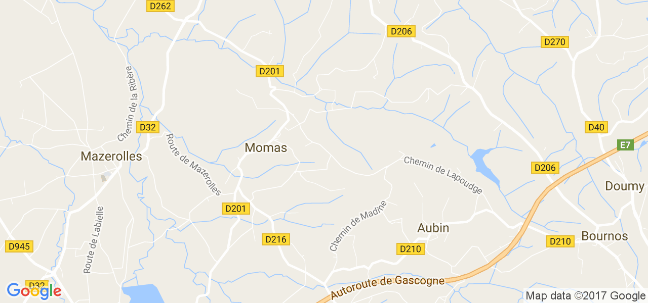 map de la ville de Momas