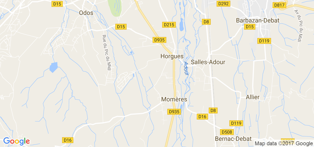 map de la ville de Momères