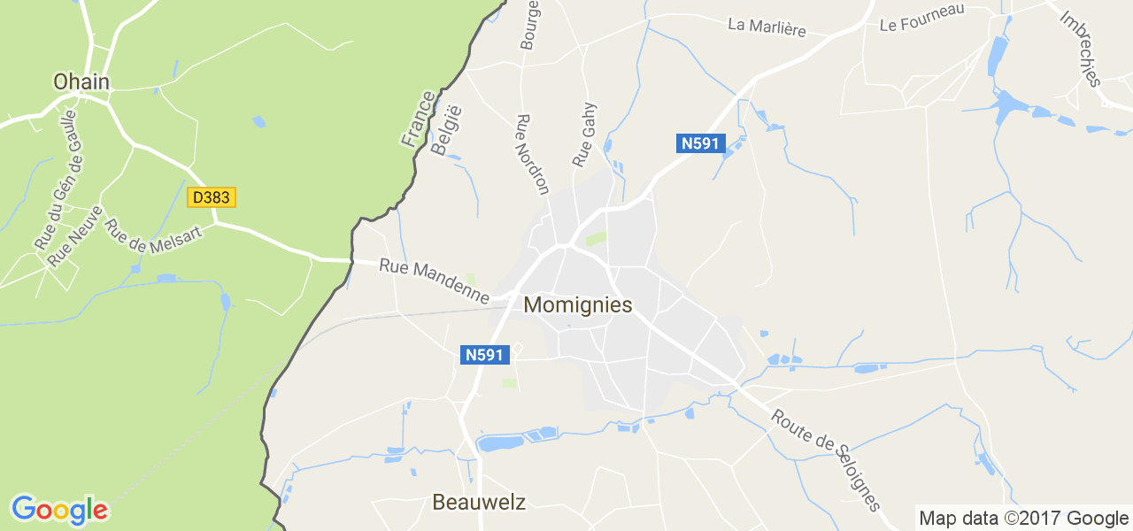 map de la ville de Momignies