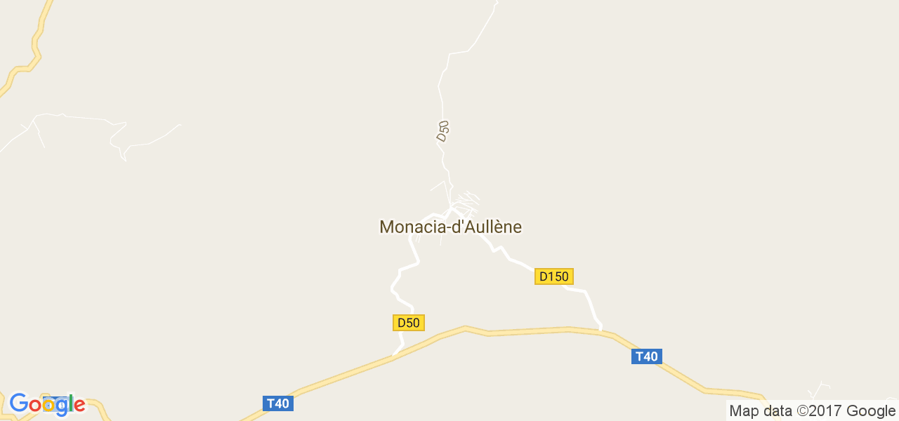 map de la ville de Monacia-d'Aullène