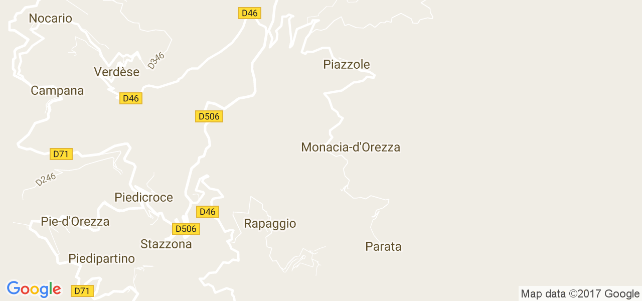 map de la ville de Monacia-d'Orezza