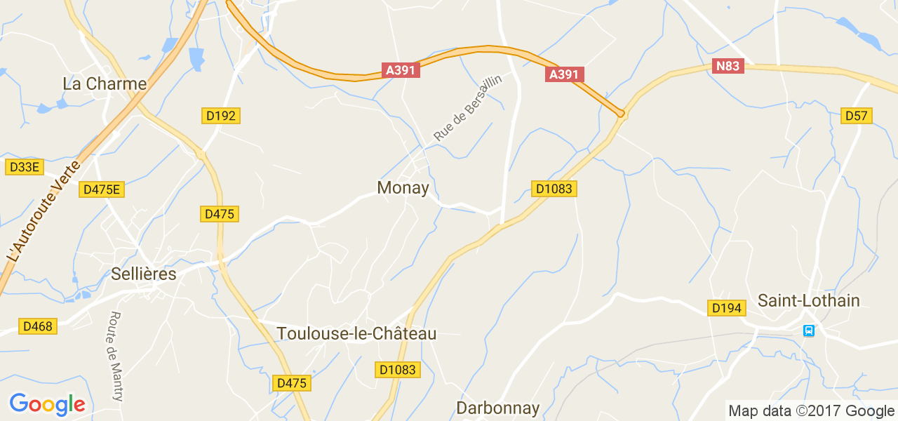 map de la ville de Monay