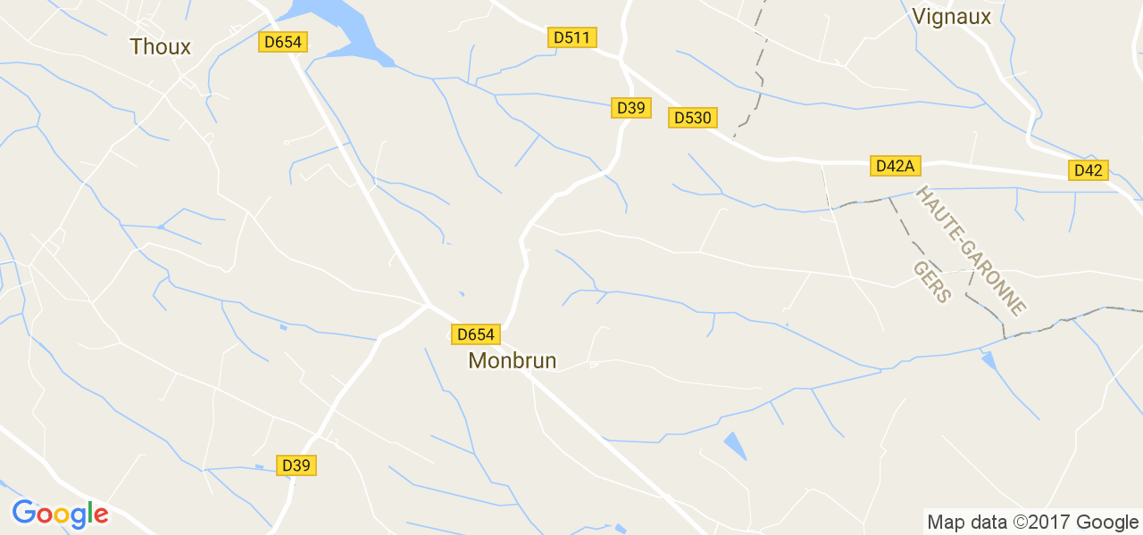 map de la ville de Monbrun