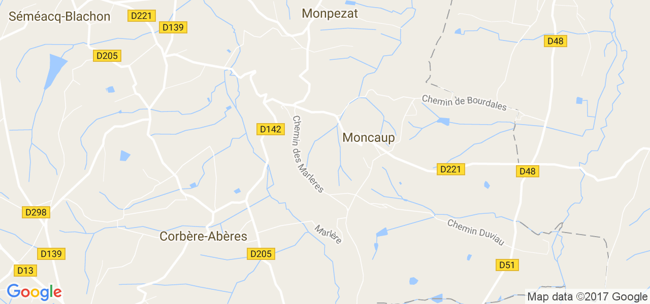 map de la ville de Moncaup