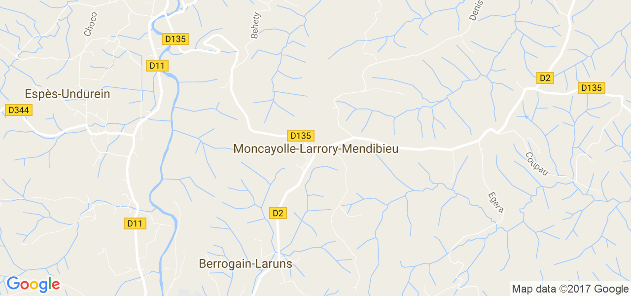 map de la ville de Moncayolle-Larrory-Mendibieu