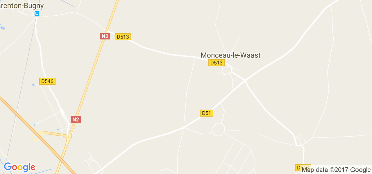 map de la ville de Monceau-le-Waast