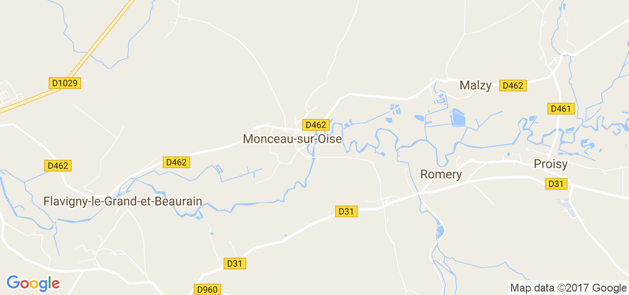 map de la ville de Monceau-sur-Oise