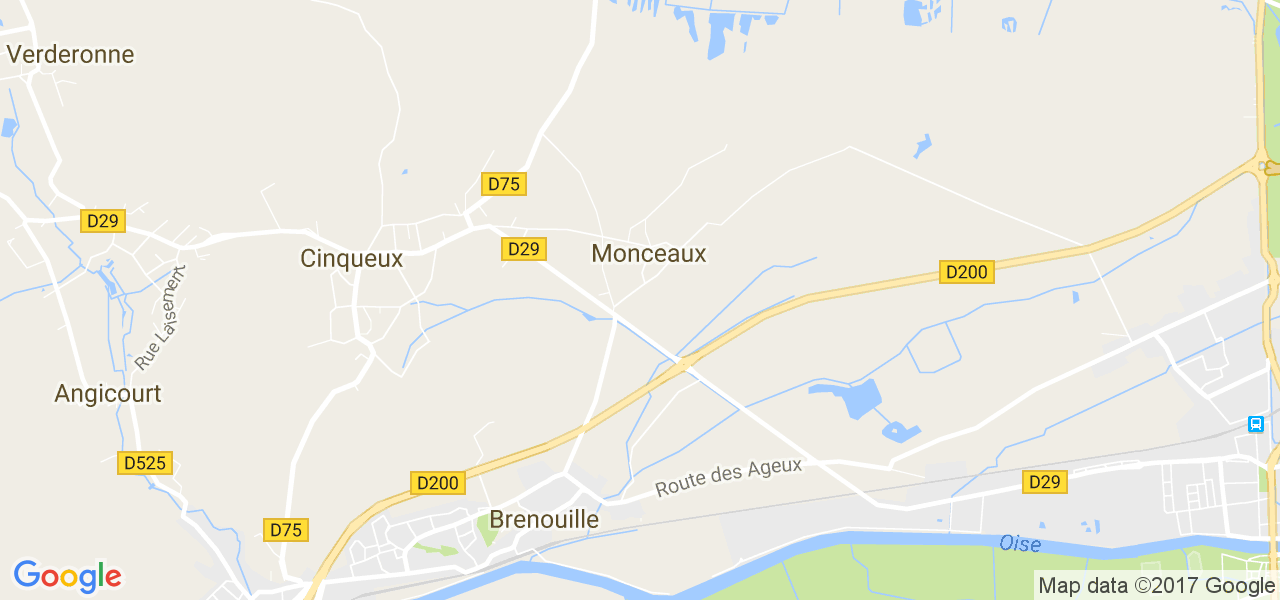 map de la ville de Monceaux