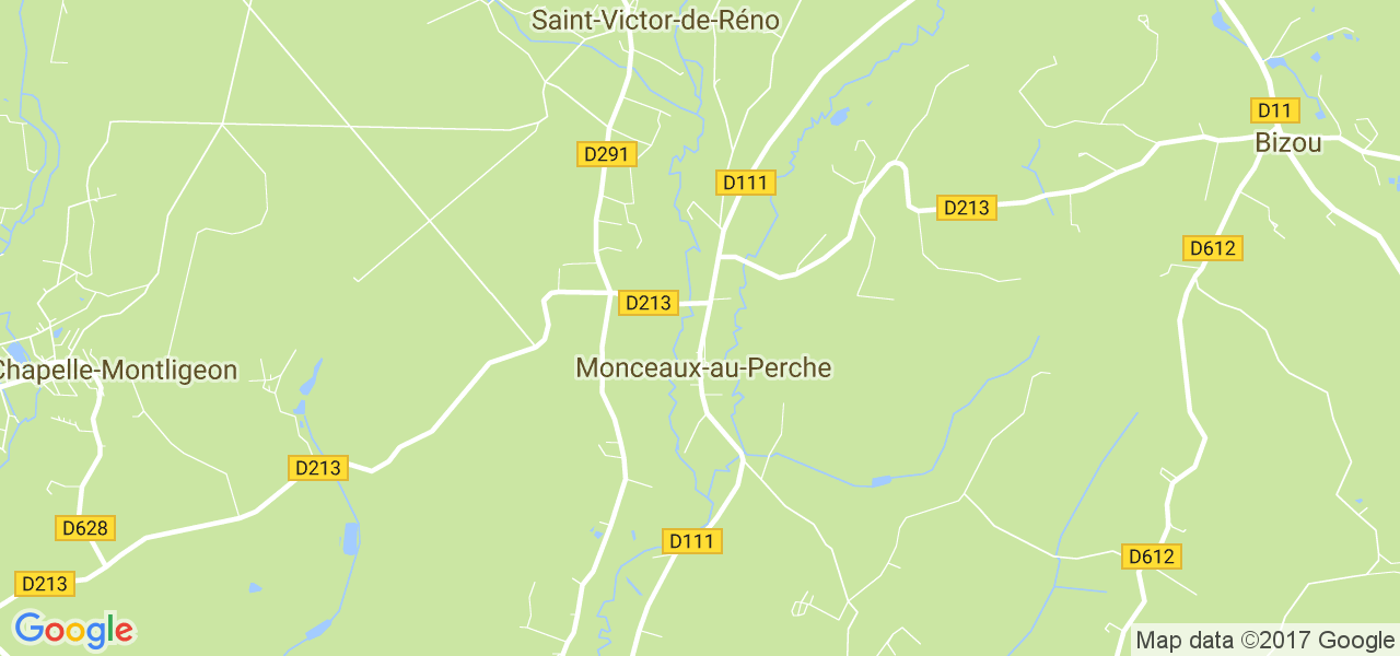 map de la ville de Monceaux-au-Perche