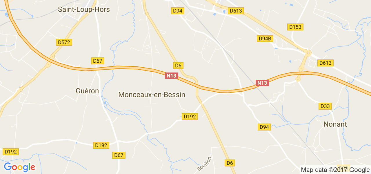 map de la ville de Monceaux-en-Bessin