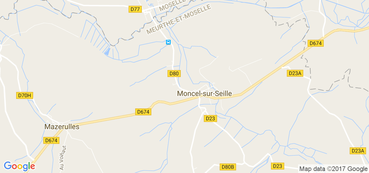 map de la ville de Moncel-sur-Seille