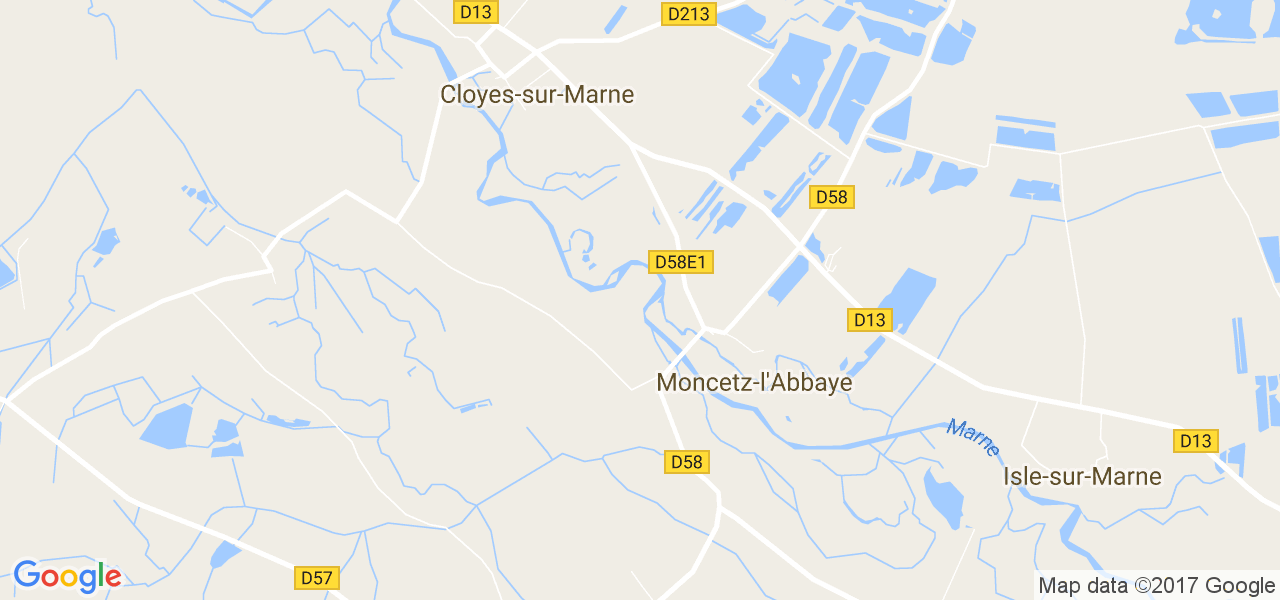 map de la ville de Moncetz-l'Abbaye