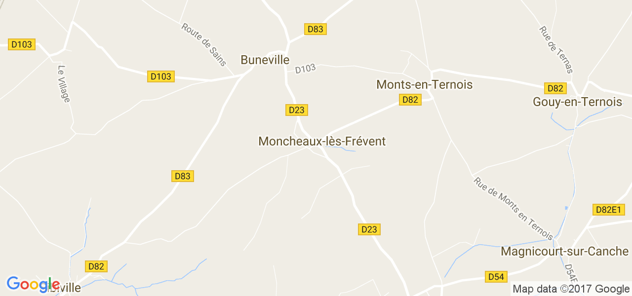 map de la ville de Moncheaux-lès-Frévent