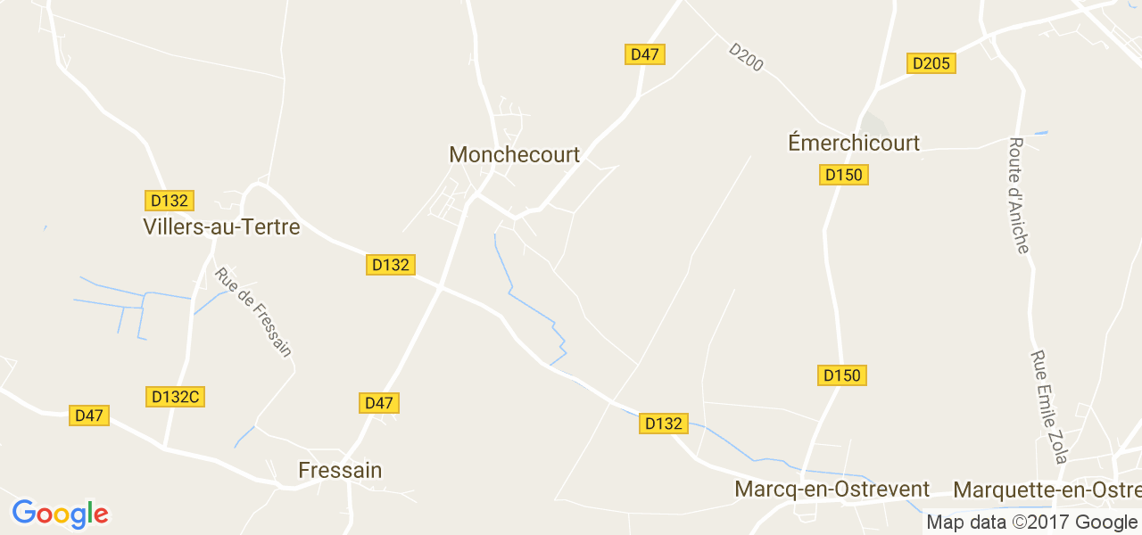 map de la ville de Monchecourt