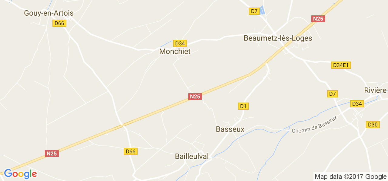 map de la ville de Monchiet