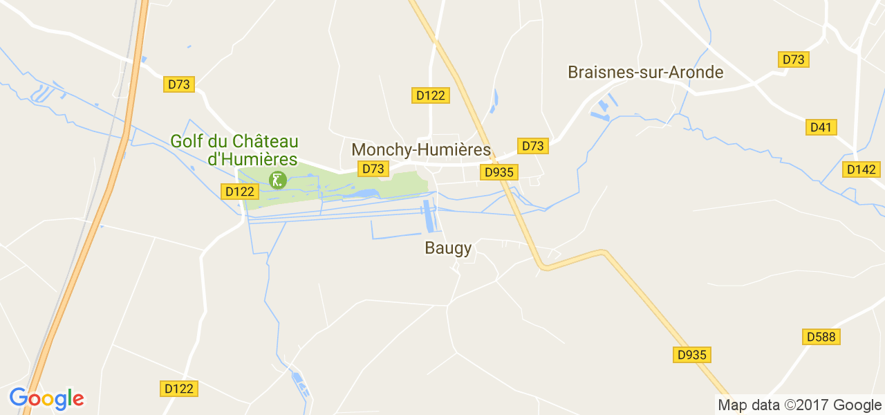 map de la ville de Monchy-Humières