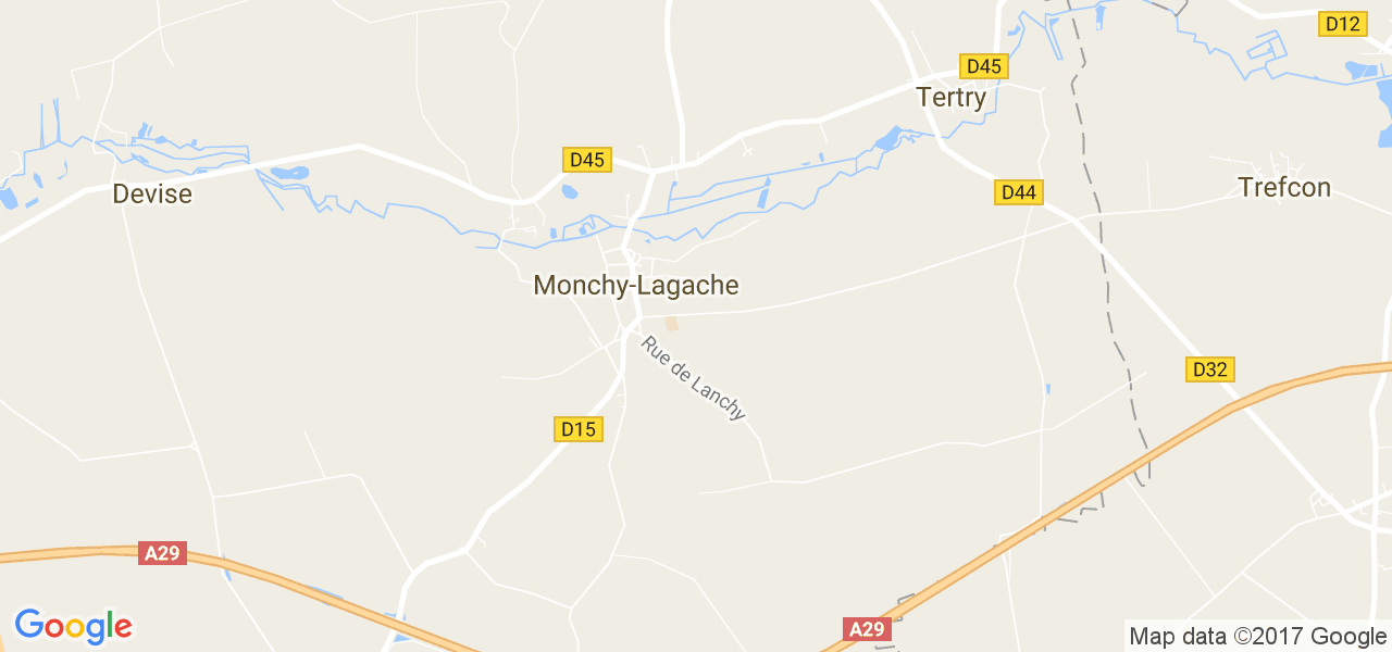 map de la ville de Monchy-Lagache