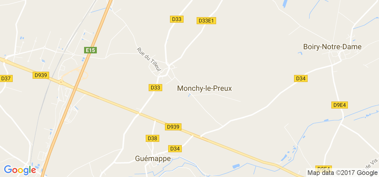 map de la ville de Monchy-le-Preux