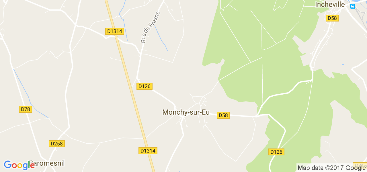 map de la ville de Monchy-sur-Eu