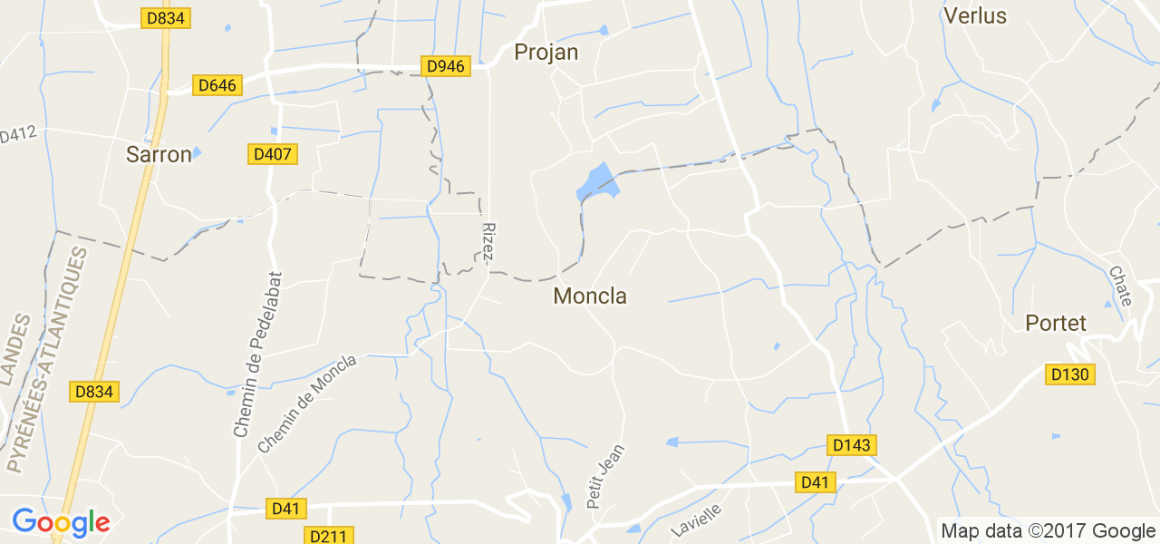 map de la ville de Moncla