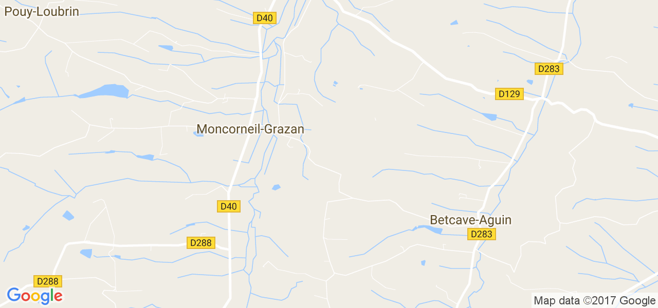 map de la ville de Moncorneil-Grazan