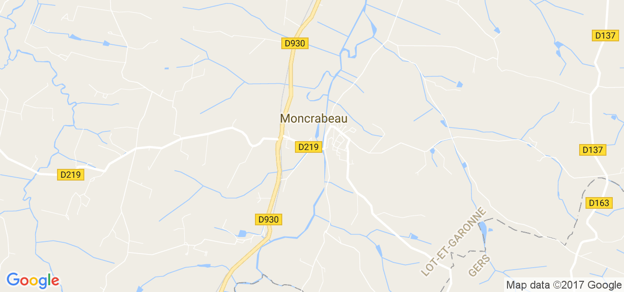 map de la ville de Moncrabeau