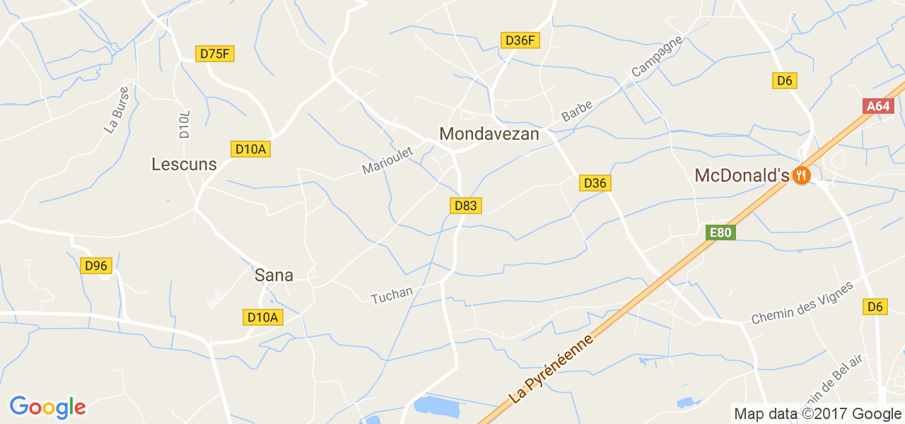 map de la ville de Mondavezan