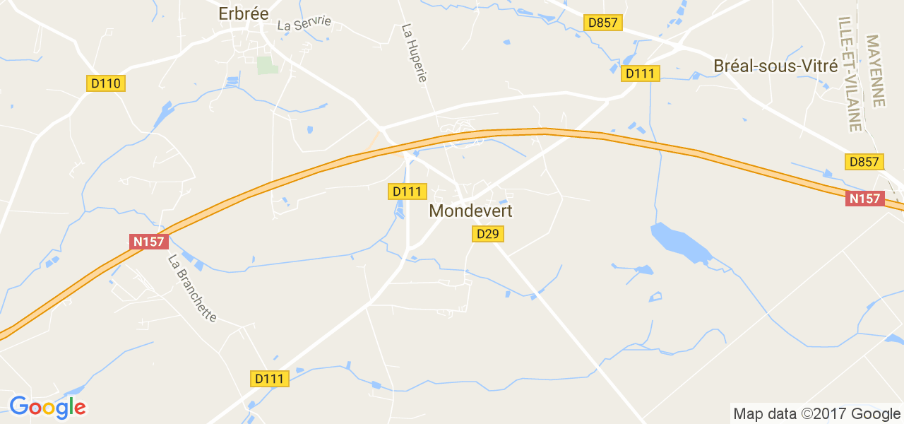 map de la ville de Mondevert