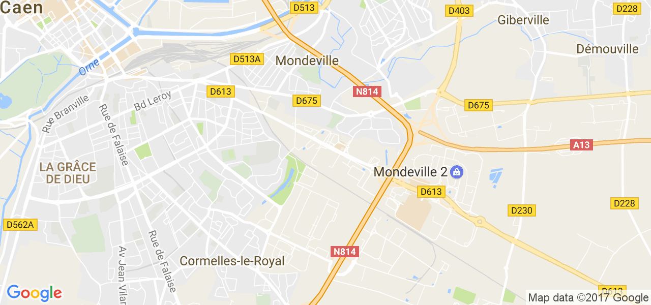 map de la ville de Mondeville