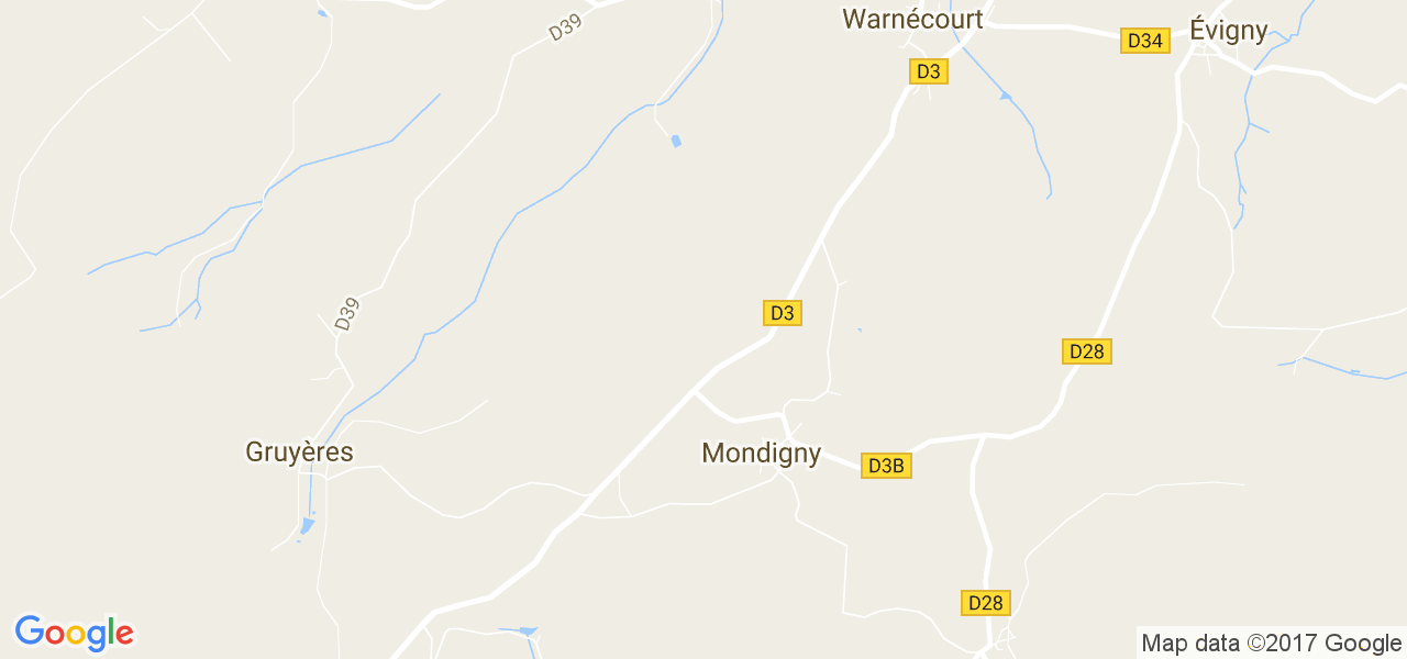 map de la ville de Mondigny