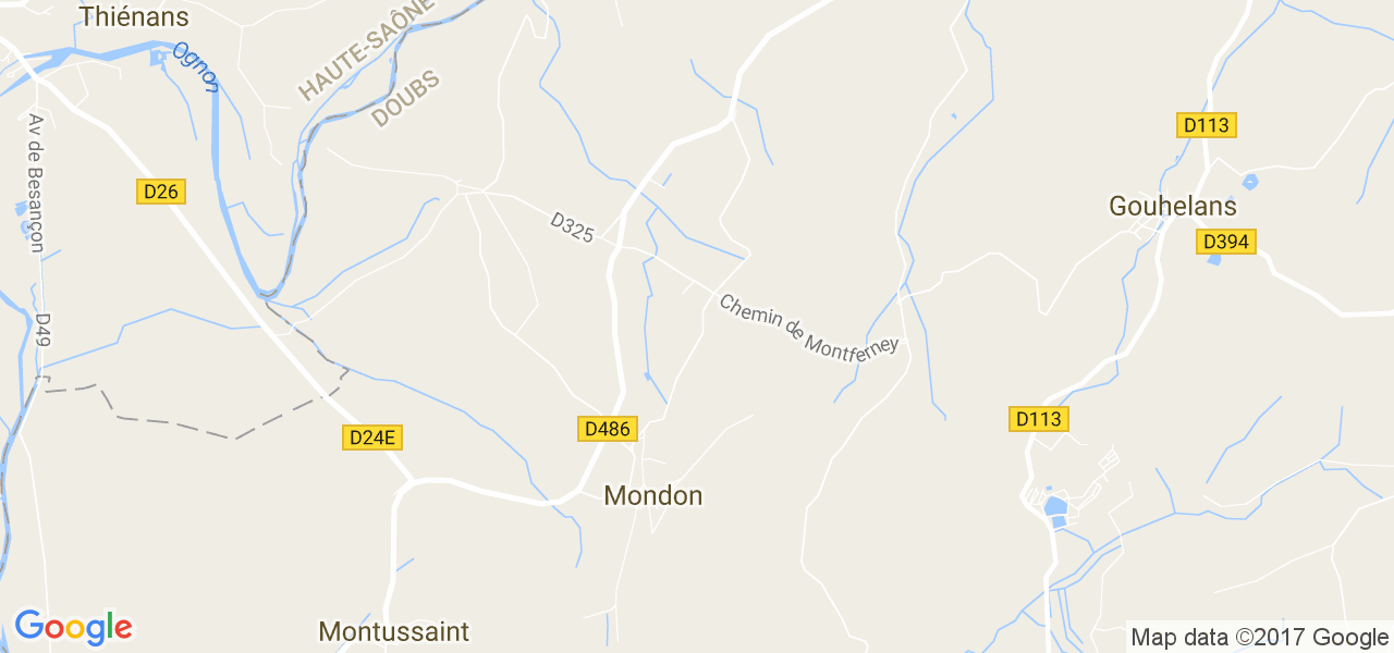 map de la ville de Mondon