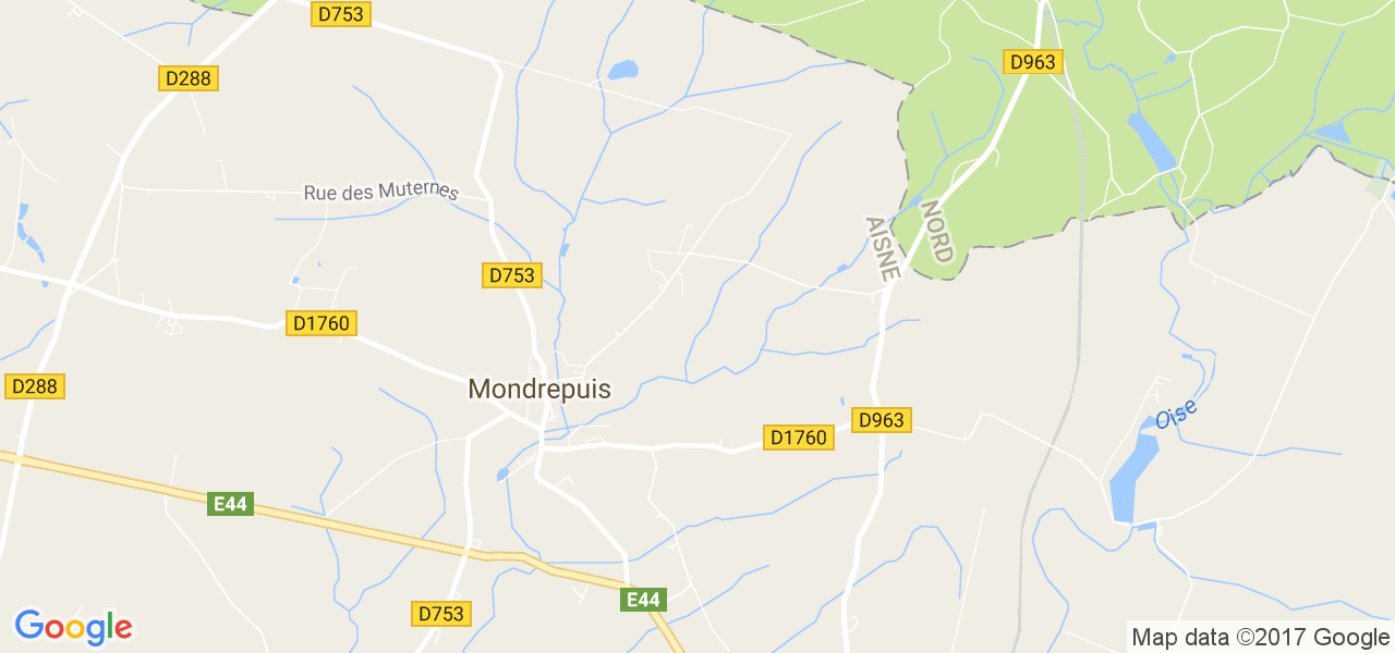 map de la ville de Mondrepuis