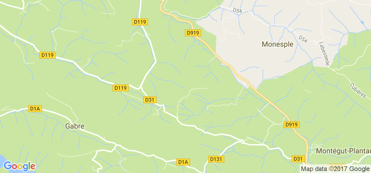 map de la ville de Monesple