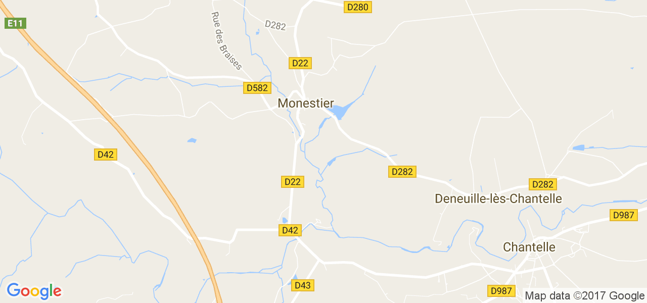 map de la ville de Monestier