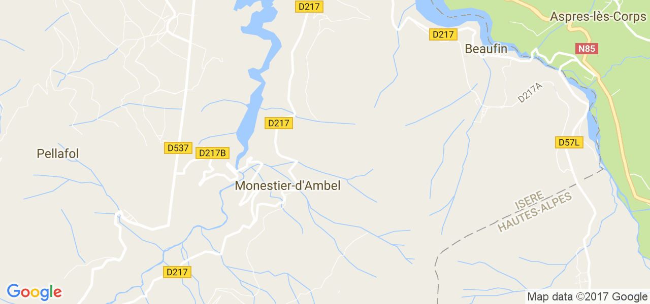 map de la ville de Monestier-d'Ambel