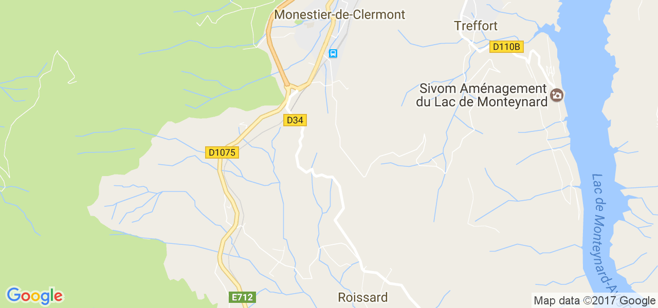 map de la ville de Monestier-de-Clermont