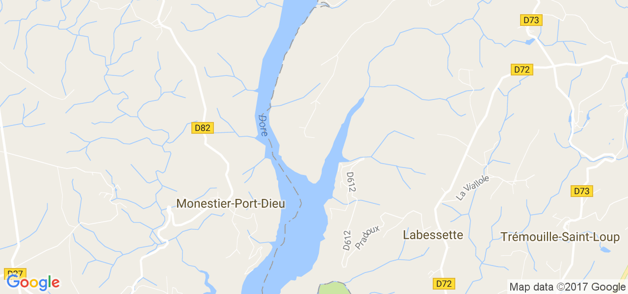 map de la ville de Monestier-Port-Dieu
