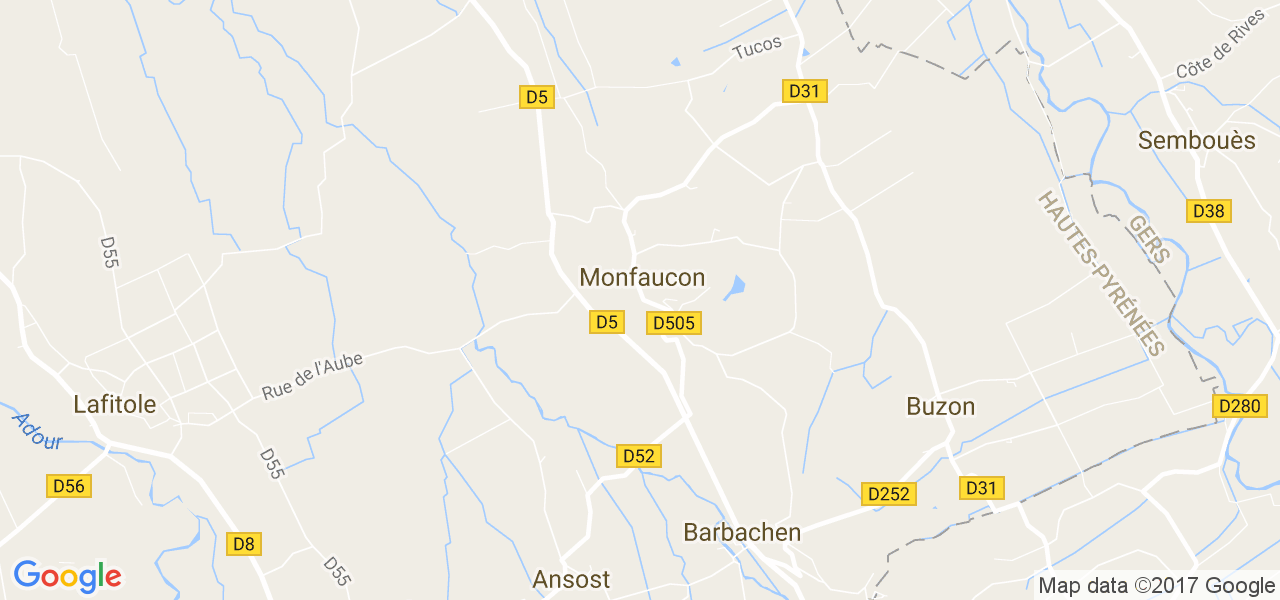 map de la ville de Monfaucon