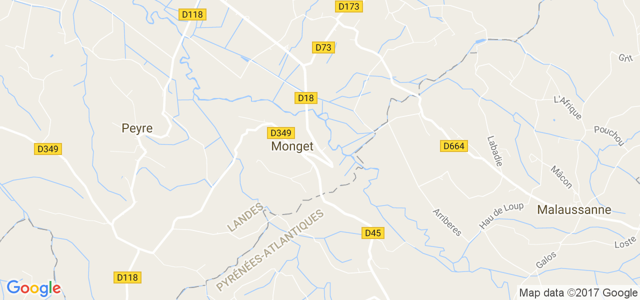 map de la ville de Monget