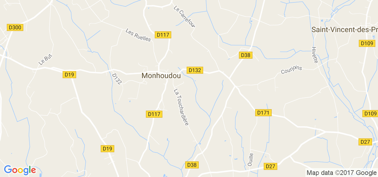 map de la ville de Monhoudou