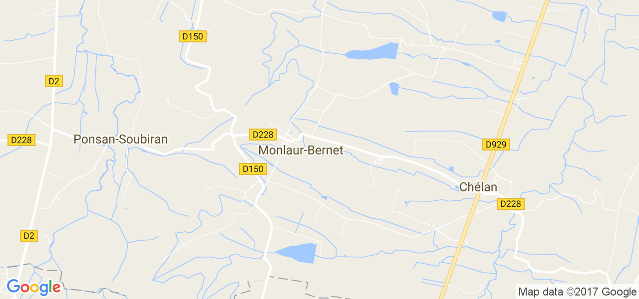 map de la ville de Monlaur-Bernet